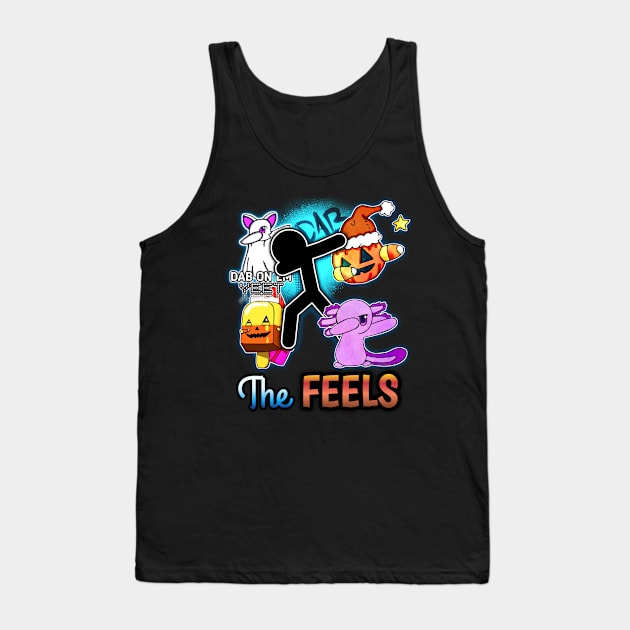 The Feels - Cute Halloween Creatures - Dabbing Yeet Meme - Funny Humor Graphic Gift Saying Tank Top by MaystarUniverse